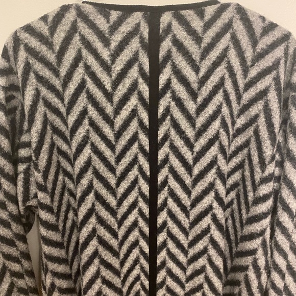 Talbots Wool Chevron Herringbone Pattern Long Sweater Jacket Coat Full Zip - Picture 12 of 13
